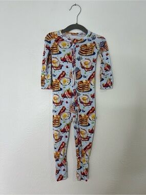 Bums & Roses Bamboo Breakfast-Print Zip One-Piece Sleeper 12-18 months